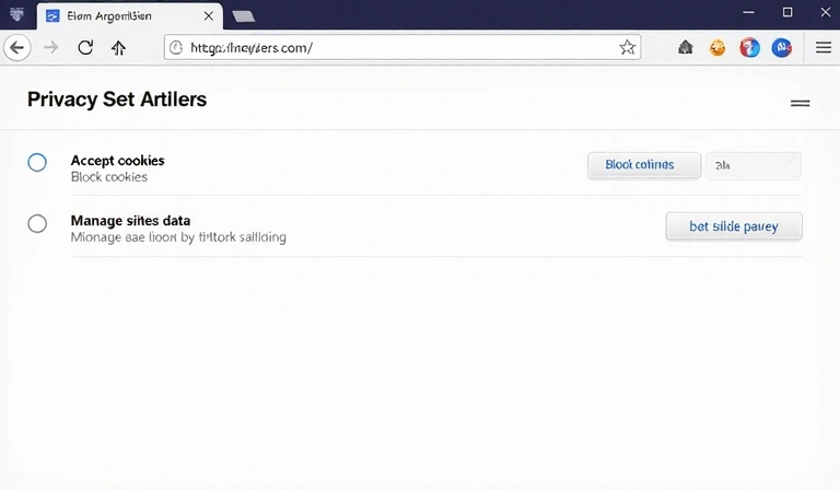 Browser settings for cookie management
