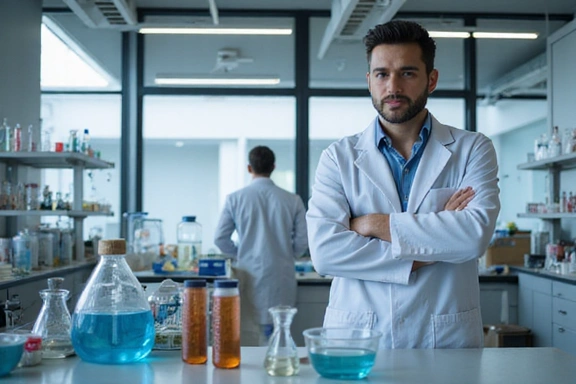 Laboratorium kontroli jakości z probówkami
